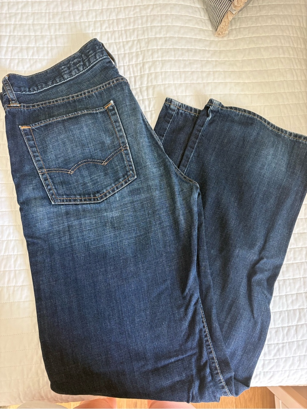 American Eagle Outfitters Men's Dark Blue Bootcut Jeans